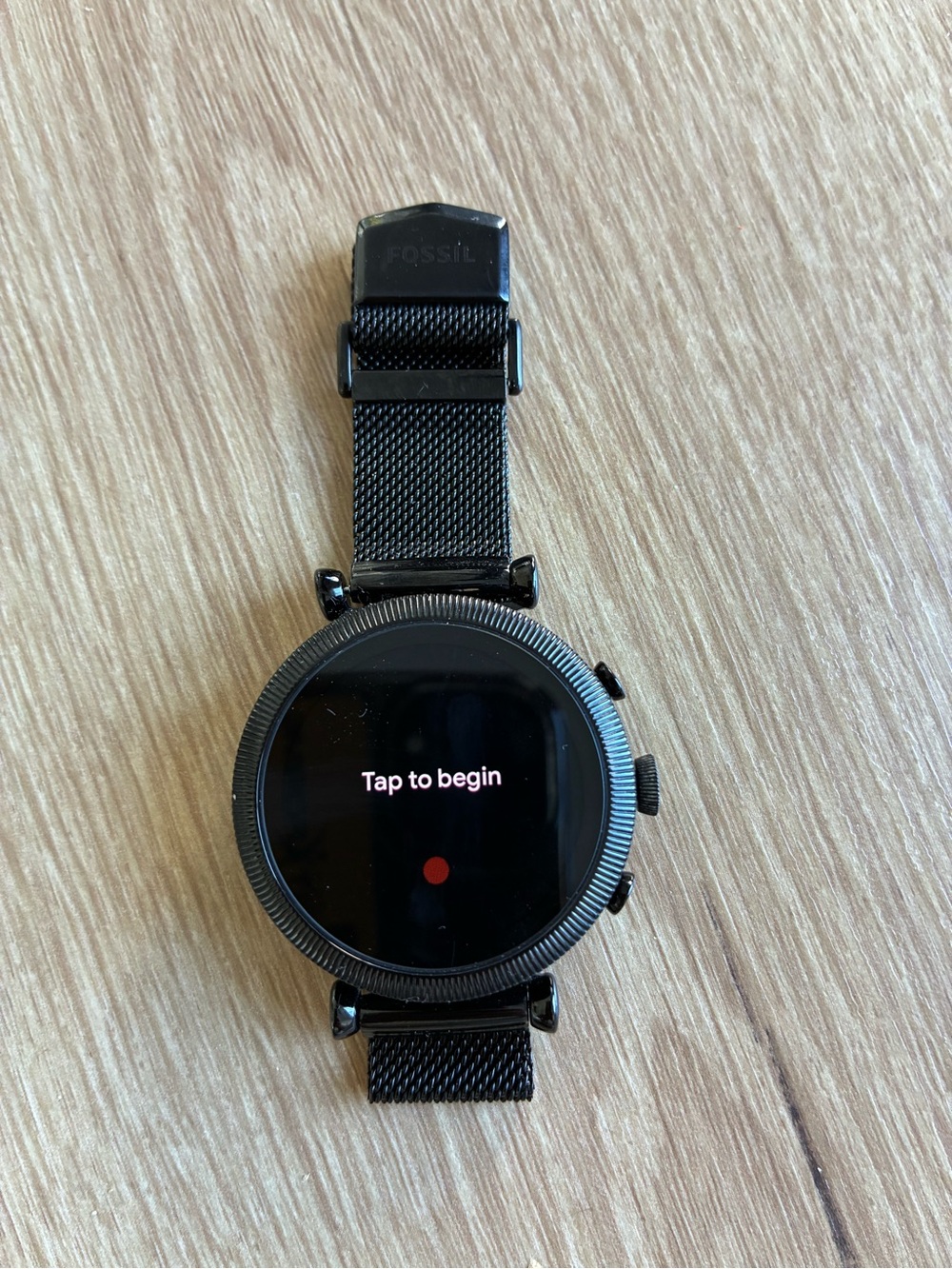 Fossil Black Mesh Stainless Steel Smartwatch